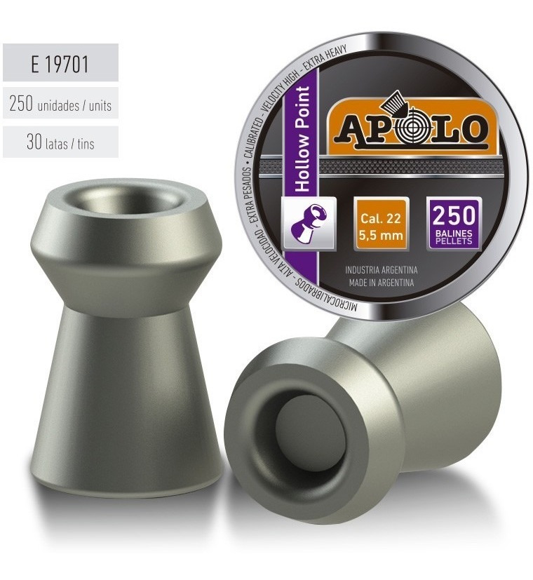 Balines Apolo 5.5 Mm Hollow Point 3 Latas X 250 Un 750 Un - Imagen 4