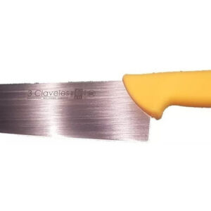 Cuchilla Carnicera Cuchillo 3 Claveles Cabo Amarillo 32cm Formato De Venta Unidad